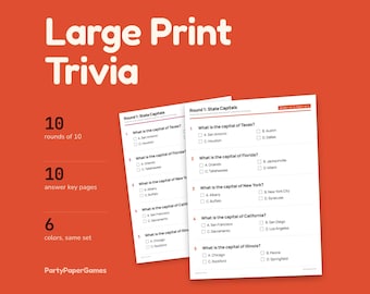 Quiz en gros caractères à imprimer, 100 questions en police 18 avec réponses sourcées, PDF pour centres pour seniors
