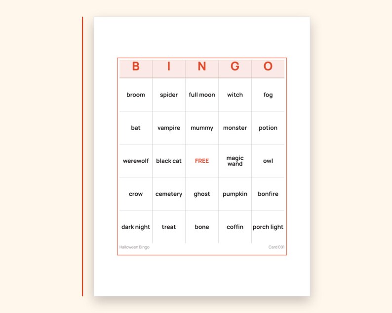 Bingo de Halloween imprimible, 50 cartones de bingo de Halloween, 1 o 4 por página, 6 colores, hoja de llamadas y tarjetas de locutor, juego de Halloween para el aula en formato PDF imagen 2