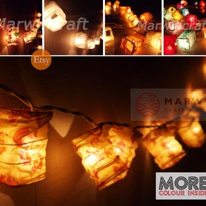 Selected String Lights Lamp Japanese Paper Lantern Fairy Lights Bedroom Home Decor Living Room Wall Hanging Lights Dorm LED Battery USB Plug