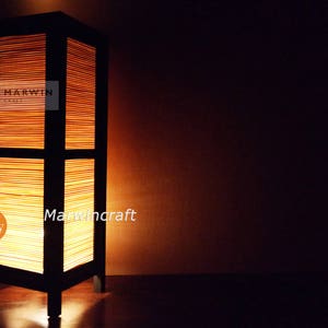 Asian Oriental Craft Bamboo Japanese Lamp Zen Bedside Lamp Floor Table Lamp Paper Japanese Light Lamp Shades Bedroom Home Decor Living Room