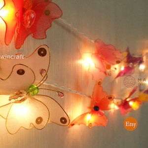 String Lights Butterfly Fairy Lights Bedroom Home Decor Living Room Wall Hanging Light Wedding Decor Dorm Light Kid Nursery USB Battery Plug