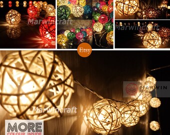 5M 20led Rattan Ball Wicker String Light Fairy Lamp Wedding Christmas Warm White 5M 20led Rattan Ball Wicker String Light Fairy Lamp Wedding Christmas Warm White