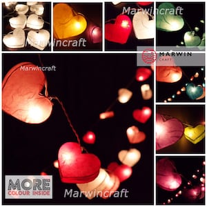 9 Colour Options Paper String Lights Heart Fairy Lights Bedroom Home Decor Living Room Wall Hanging Lights Wedding Decor Dorm Battery & Plug