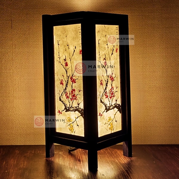 Asian Oriental Cherry Blossom Japanese Lamp Zen Bedside Lamp Floor Table Lamp Paper Japanese Light Lamp Shades Bedroom Home Decor LivingRoom