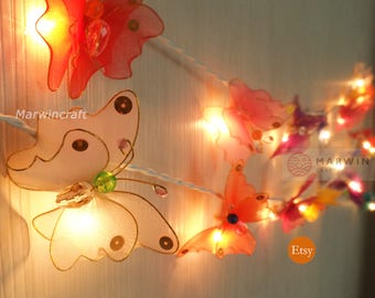Handcrafted String Lights Butterfly Fairy Lights Bedroom Home Decor Living Room Wall Hanging Light Wedding Decor Dorm Light USB Battery Plug