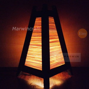 Asian Oriental Bamboo Japanese Lamp Zen Bedside Lamp Floor Table Lamp Paper Japanese Light Lamp Shades Bedroom Home Decor Living Room image 1