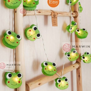String Lights Green Frog Fairy Lights Bedroom Home Decor Living Room Wall Hanging Lights Decor Dorm Lights Nursery Baby Backdrop Lights Game
