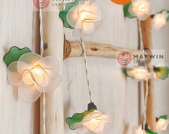 20 White String Lights Rose Flower Fairy Lights Bedroom Home Decor Living Room Wall Hanging Lights Wedding Decor Dorm Light Battery or Plug