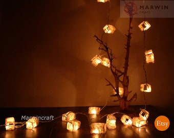 Limited Ivory String Lights Japanese Paper Lantern Fairy Lights Bedroom Home Decor Living Room Wall Hanging Shades Dorm USB Battery Plug