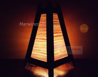 Asian Oriental Bamboo Japanese Lamp Zen Bedside Lamp Floor Table Lamp Paper Japanese Light Lamp Shades Bedroom Home Decor Living Room