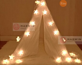 White String Lights Star Fairy Lights Bedroom Home Decor Living Room Hanging Lights Baby Kid room Decor Dorm Light LED USB Battery Plug in