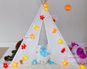 Sunshine Paper String Lights Star Fairy Lights Bedroom Home Decor Living Room Wall Hanging Lights Kid Decor Dorm Lights Baby Battery & Plug