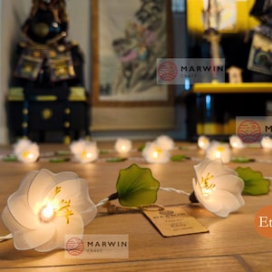 20 White String Lights Himalaya Flower Fairy Lights Bedroom Home Decor Living Room Wall Hanging Lights Backdrop Dorm USB Battery Plug in