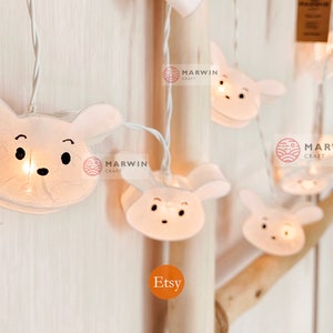 String Lights Puppy Shih tzu Dog Paper Fairy Lights Bedroom Home Decor Living Room Wall Hanging Dorm Nursery Lights Mobile Kid Anime Cartoon image 7