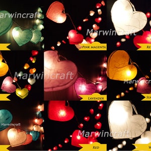 Selected Paper String Lights Heart Fairy Lights Bedroom Home Decor Living Room Wall Hanging Lights Wedding Decor Nursery USB Battery or Plug image 2