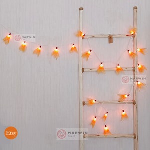 Fire String Lights Bodhi Leaves Flower Fairy Lights Bedroom Home Decor Living Room Wall Hanging Lights Wedding Decor Dorm Battery or Plug