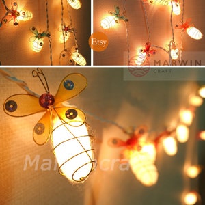 Multi String Lights Bee Bug Fairy Lights Bedroom Home Decor Living Room Wall Hanging Lights Wedding Decor Dorm Lights Kid Room Battery Plug