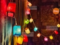 Squared Multi Color String Lights Japanese Paper Lantern Fairy Lights Bedroom Home Decor Living Room Wall Hanging Lights Dorm Battery & Plug product logo