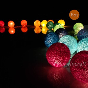 Rainbow Spectrum String Lights Cotton Balls Fairy Lights Bedroom Home Decor Living Room Wall Hanging Lights Decor Dorm Baby Lights Kid Event image 8