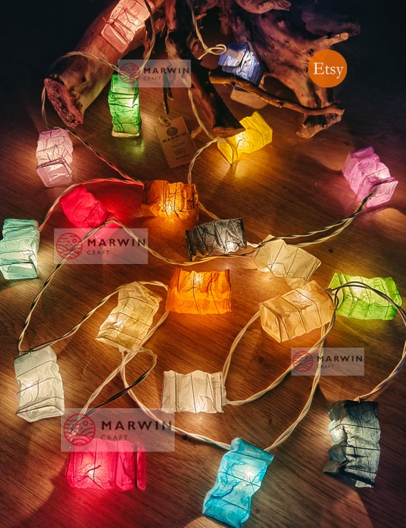 Multi Colorful String Lights Japanese Paper Lantern Fairy
