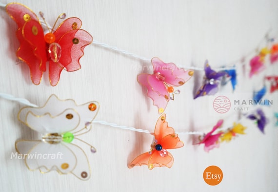 20 Multi String Lights Butterfly Fairy Lights Bedroom Home Decor Living Room Wall Hanging Lights Wedding Decor Dorm Lights Kid Battery Plug