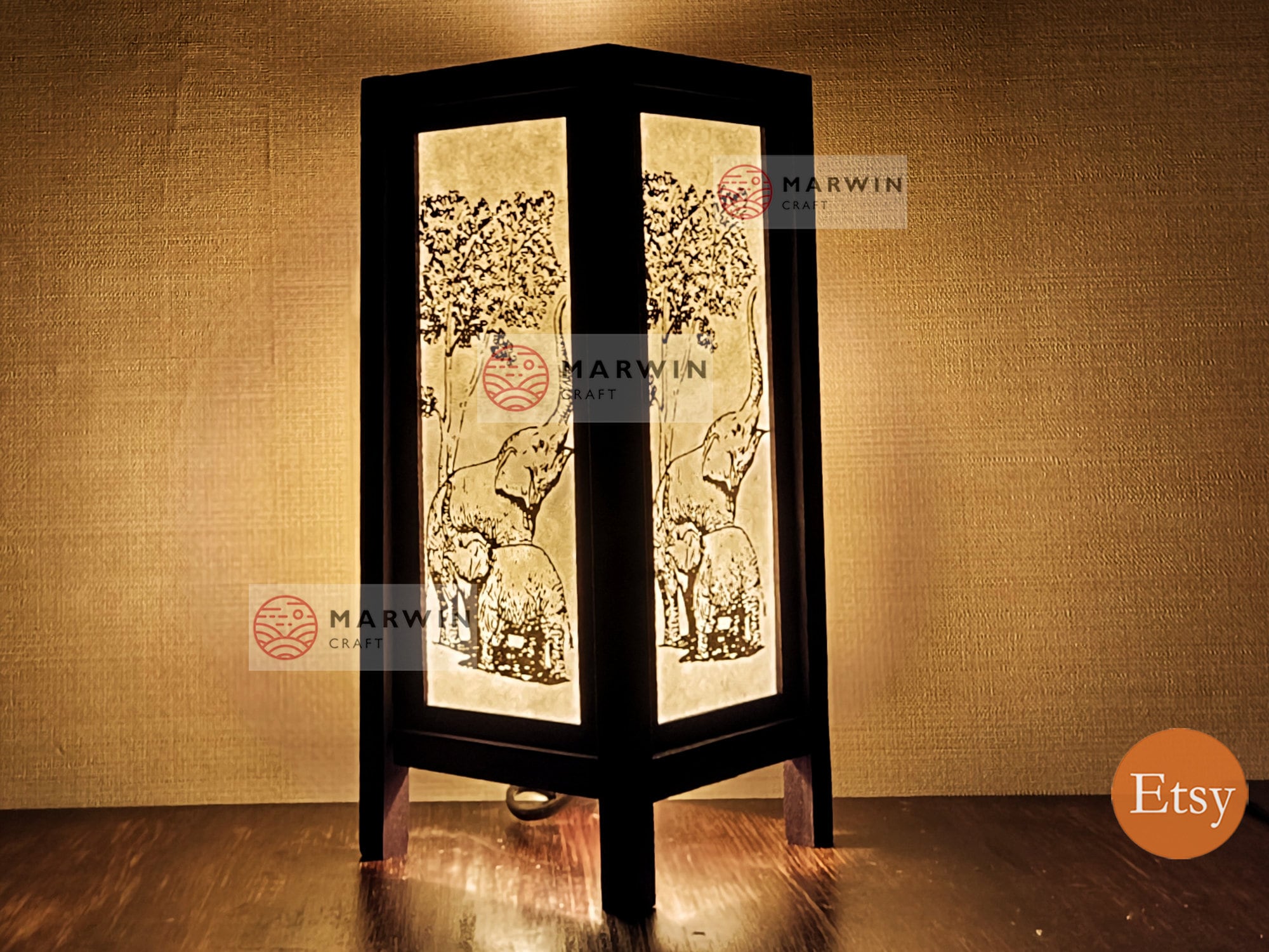 Asian Oriental Thai Elephant Japanese Lamp Zen Bedside Lamp Floor