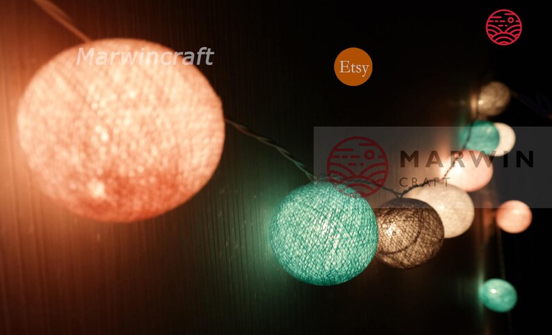 Soft Mint String Lights Cotton Balls Fairy Lights Bedroom Home Decor Living Room Wall Hanging Lights Wedding Decor Dorm Lights Battery Plug