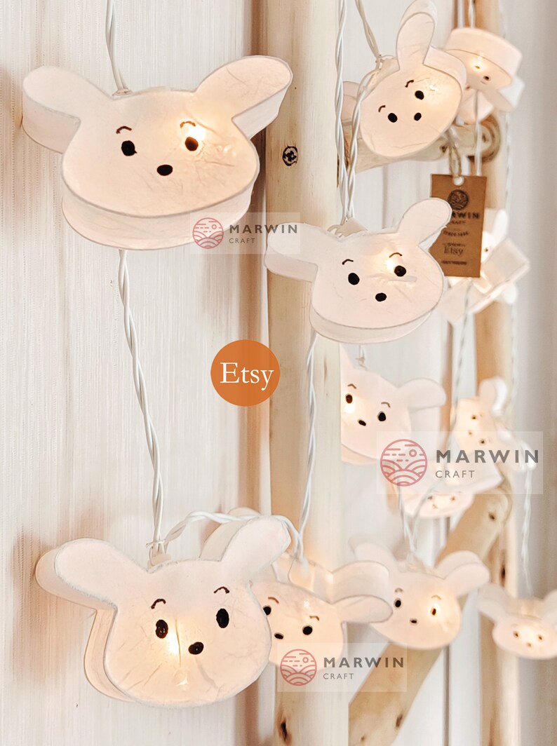 String Lights Puppy Shih tzu Dog Paper Fairy Lights Bedroom Home Decor Living Room Wall Hanging Dorm Nursery Lights Mobile Kid Anime Cartoon image 8