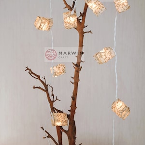 Ivory String Lights Japanese Paper Lantern Fairy Lights Bedroom Home Decor Living Room Wall Hanging Light Shades Dorm Decor USB Battery Plug image 4