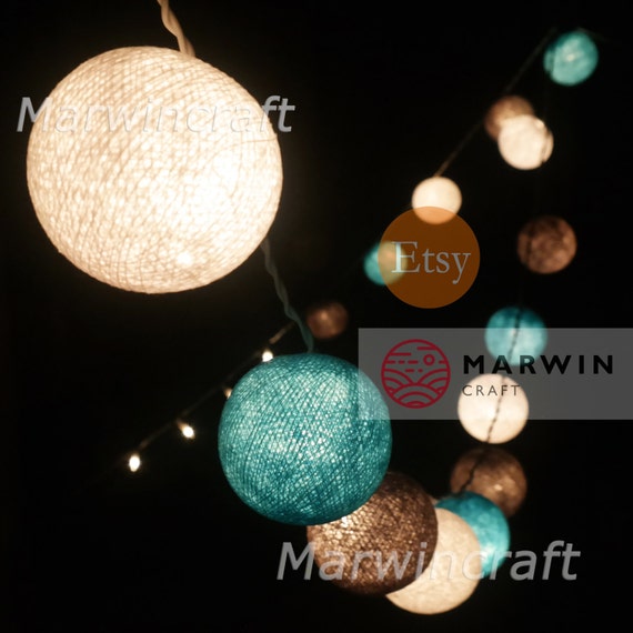 Beach Cottage String Lights Cotton Balls Fairy Lights Bedroom Home Decor Living Room Wall Hanging Lights Wedding Decor Dorm Battery Plug