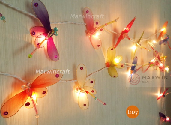 Multi String Lights Dragonfly Fairy Lights Bedroom Home Decor Living Room Wall Hanging Lights Wedding Decor Dorm Lights Kid Battery Or Plug