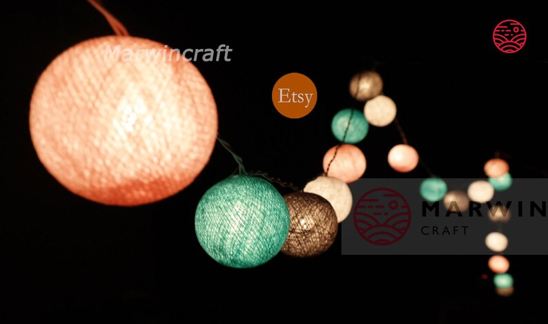 Soft Mint String Lights Cotton Balls Fairy Lights Bedroom Home Decor Living Room Wall Hanging Lights Wedding Decor Dorm Lights Battery Plug