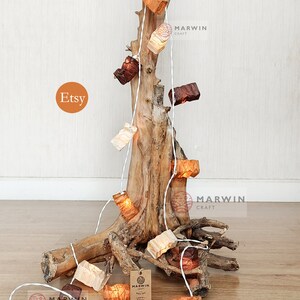 Beige Brown Earth String Lights Japanese Paper Lantern Fairy Lights Bedroom Home Decor Living Room Wall Hanging Lights Dorm USB Battery Plug imagen 3