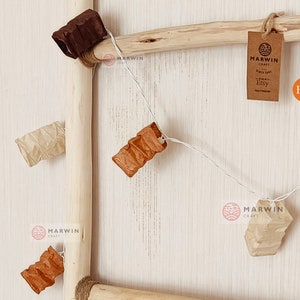 Beige Brown Earth String Lights Japanese Paper Lantern Fairy Lights Bedroom Home Decor Living Room Wall Hanging Lights Dorm USB Battery Plug imagen 6