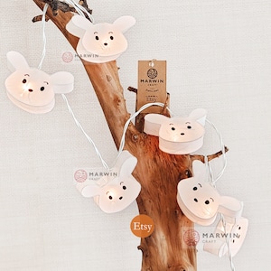 String Lights Puppy Shih tzu Dog Paper Fairy Lights Bedroom Home Decor Living Room Wall Hanging Dorm Nursery Lights Mobile Kid Anime Cartoon image 5