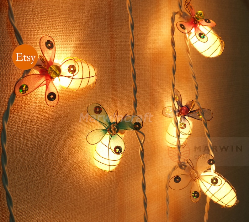 Multi String Lights Bee Bug Fairy Lights Bedroom Home Decor Etsy