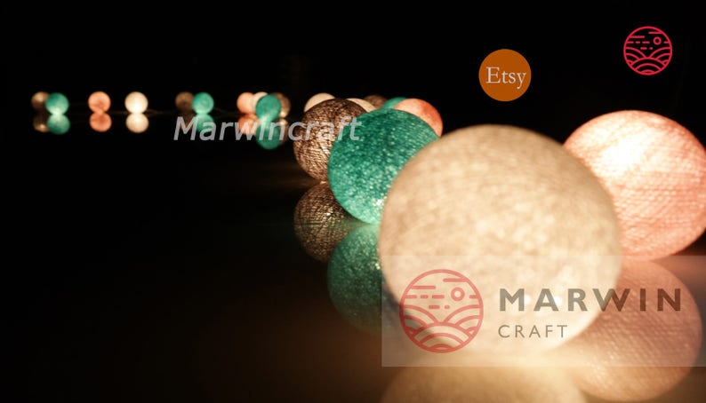 Soft Mint String Lights Cotton Balls Fairy Lights Bedroom Home Decor Living Room Wall Hanging Lights Wedding Decor Dorm Lights Battery Plug