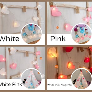 Selected Paper String Lights Heart Fairy Lights Bedroom Home Decor Living Room Wall Hanging Lights Wedding Decor Nursery USB Battery or Plug image 3