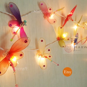 Mix Multi Colourful String Lights Dragonfly Fairy Lights Bedroom Home Decor Living Room Wall Hanging Lights Decor Dorm Kid USB Battery Plug