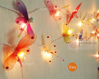 Mix Multi Colourful String Lights Dragonfly Fairy Lights Bedroom Home Decor Living Room Wall Hanging Lights Decor Dorm Kid USB Battery Plug