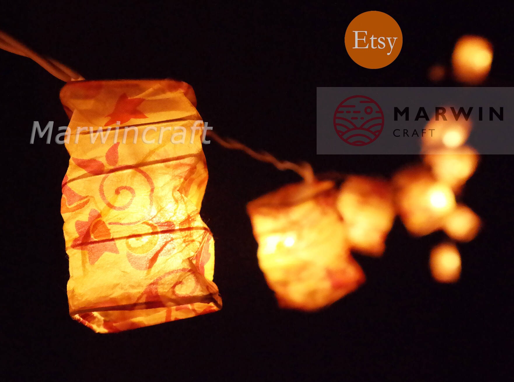 12 Colour of String Lights Japanese Paper Lantern Fairy Lights Etsy