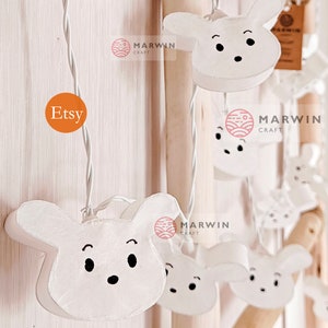 String Lights Puppy Shih tzu Dog Paper Fairy Lights Bedroom Home Decor Living Room Wall Hanging Dorm Nursery Lights Mobile Kid Anime Cartoon image 2