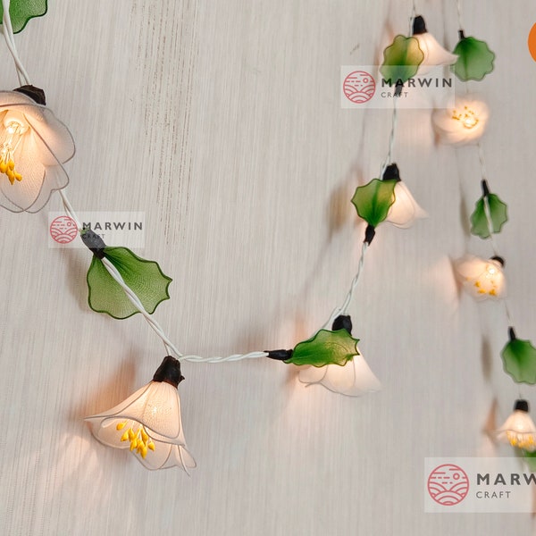 20 White String Lights Himalaya Flower Fairy Lights Bedroom Home Decor Living Room Wall Hanging Lights Backdrop Dorm USB Battery Plug in