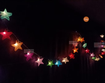 Multi Colour String Lights Star Fairy Lights Bedroom Home Decor Living Room Hanging Lights Baby Kid room Decor Dorm Lights Battery & Plug