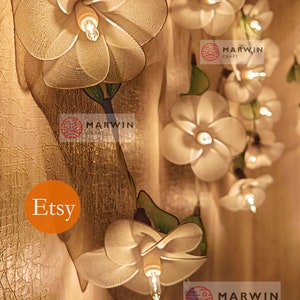 White Frangipani String Lights Flower Fairy Lights Bedroom Home Decor Living Room Wall Hanging Lights Decor Dorm Lights Spa USB Battery Plug image 3