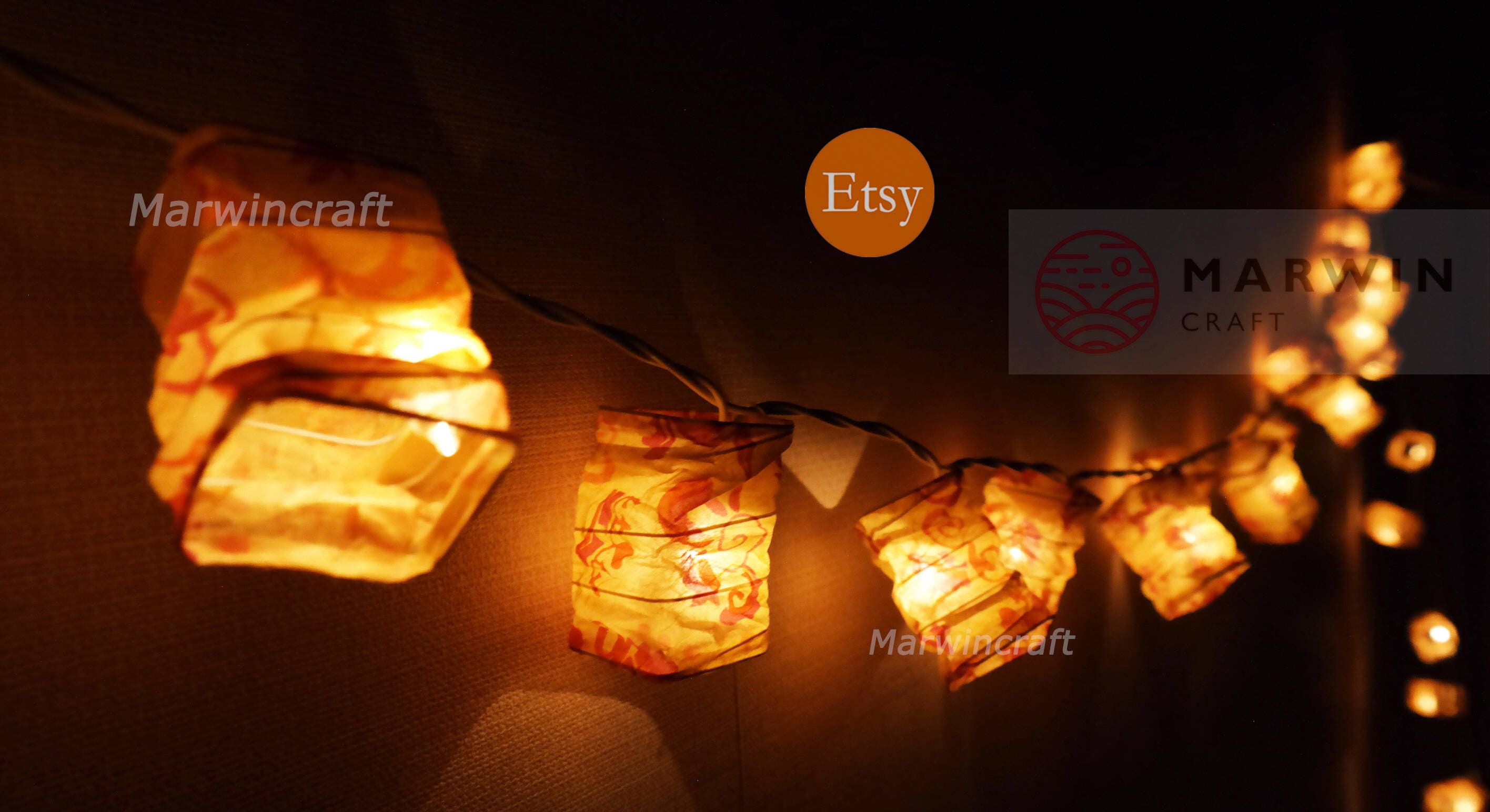 12 Colour of String Lights Japanese Paper Lantern Fairy Lights Etsy