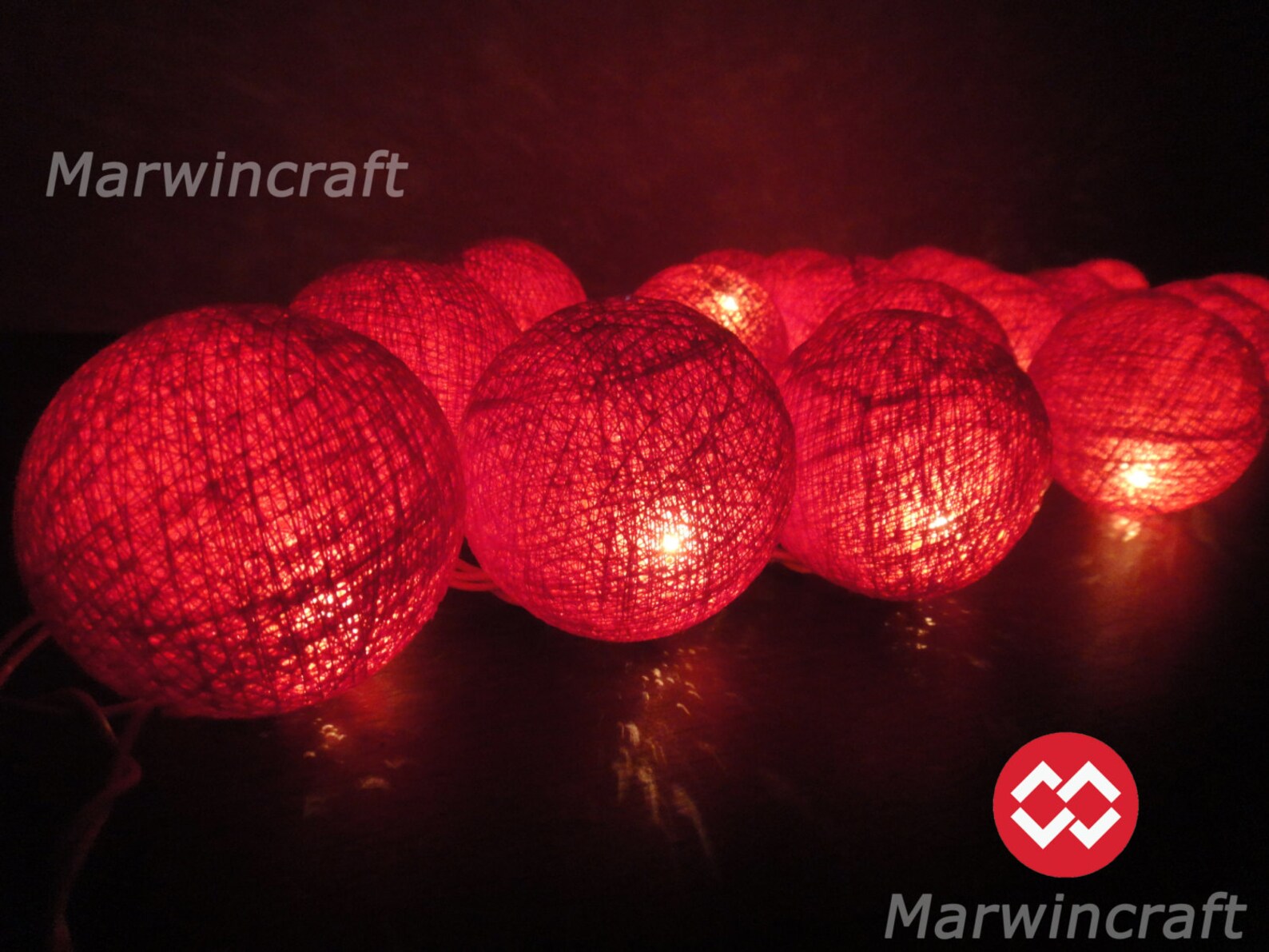 Red String Lights Cotton Balls Fairy Lights Bedroom Home Decor Etsy