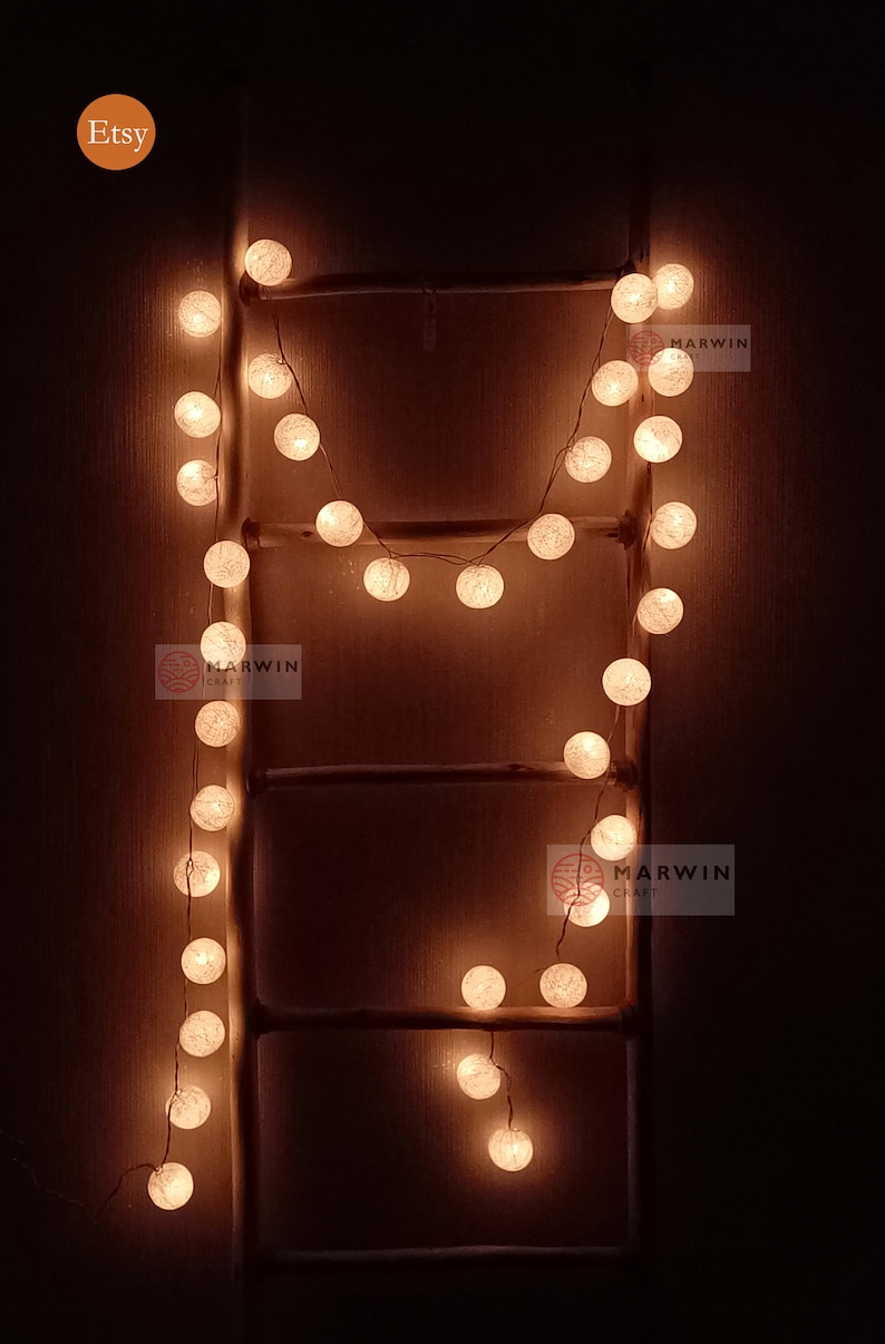 Marwincraft Cotton Ball Fairy String Lights - Thumbnail 3