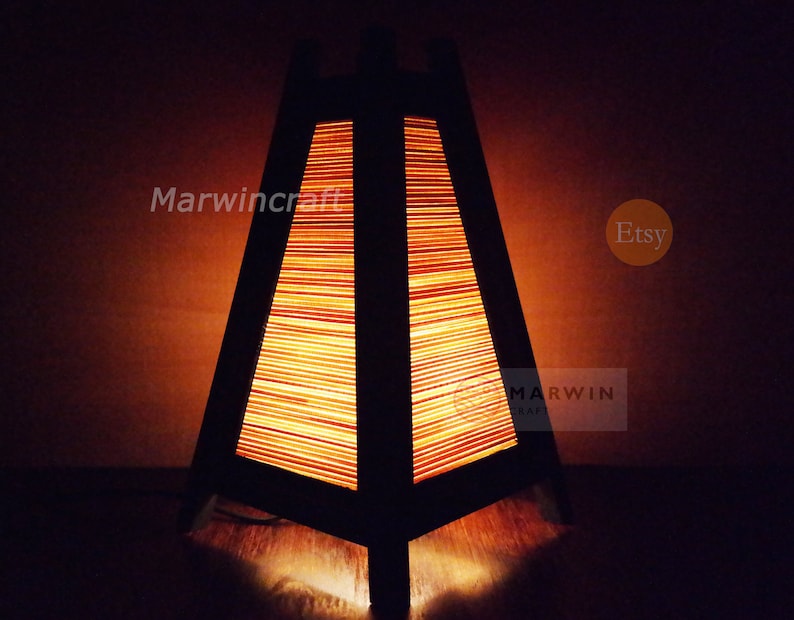 Asian Oriental Bamboo Japanese Lamp Zen Bedside Lamp Floor Table Lamp Paper Japanese Light Lamp Shades Bedroom Home Decor Living Room image 1