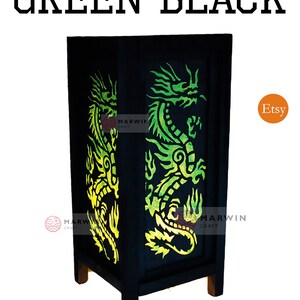 Asian Oriental Dragon Lantern Japanese Lamp Zen Bedside Lamp Floor ...